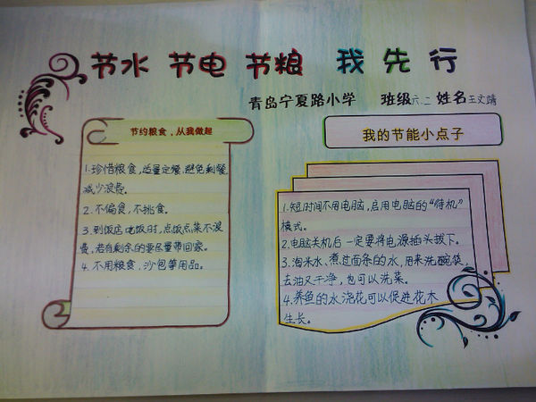 节水节电节粮手抄报_360问答