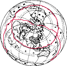 读中国在地球上的位置图,回答问题.(1)在图中描