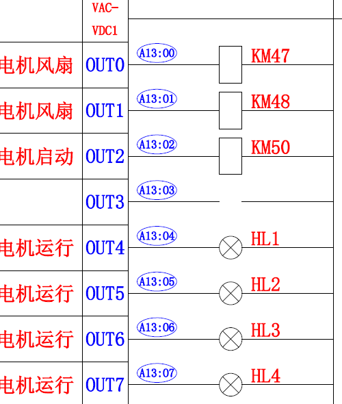 电路图中,plc输出端可以同时接中间继电器KA和