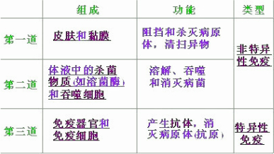 下列属于非特异性免疫的是( ) A.患过麻疹的人
