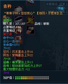 天下3 适合全力羽毛用的60级以上装备任务有那