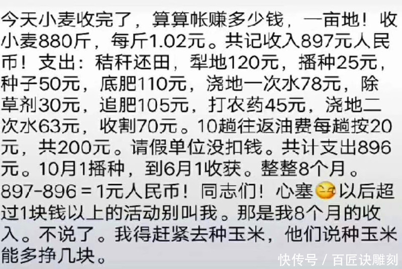 今年的小麦虽然丰收了，但农民伯伯却高兴不起来