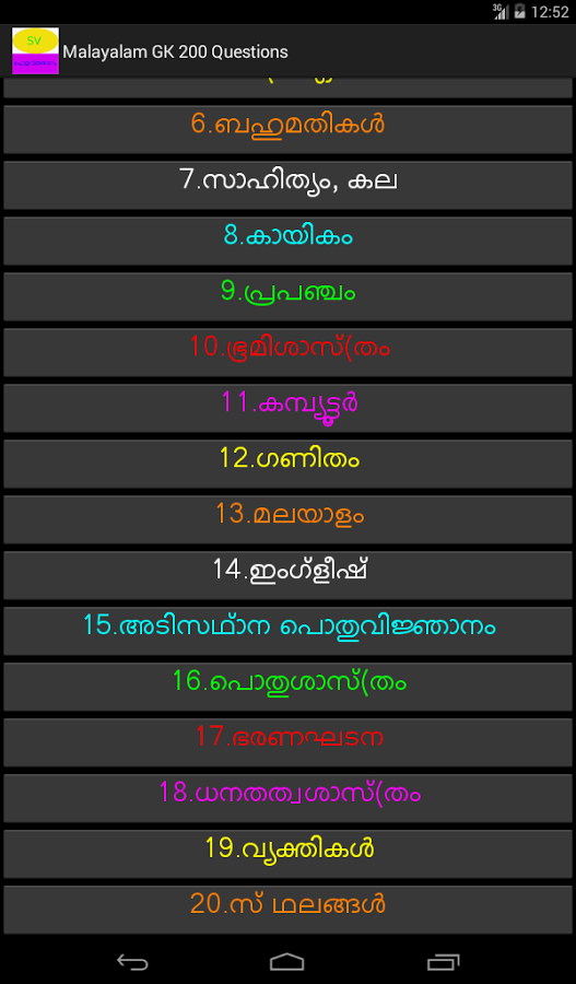 Malayalam GK General Knowledge截图11