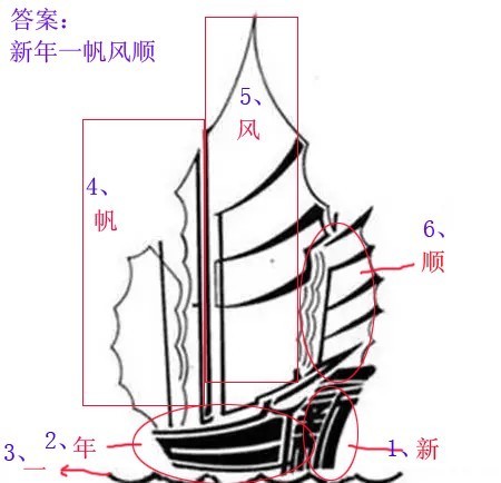 成语玩命猜一搜帆船船边旁有个新子在水上行走