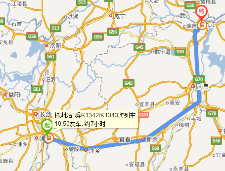 从株洲坐火车到九江要经过哪几座城市