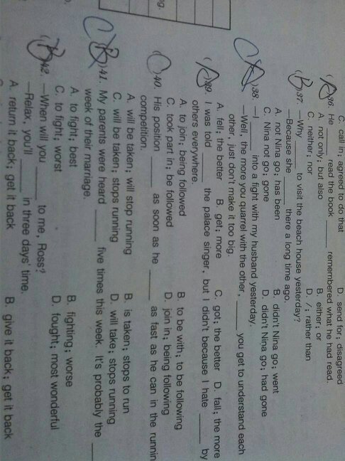 初三英语选择题错题解析,要详细_360问答