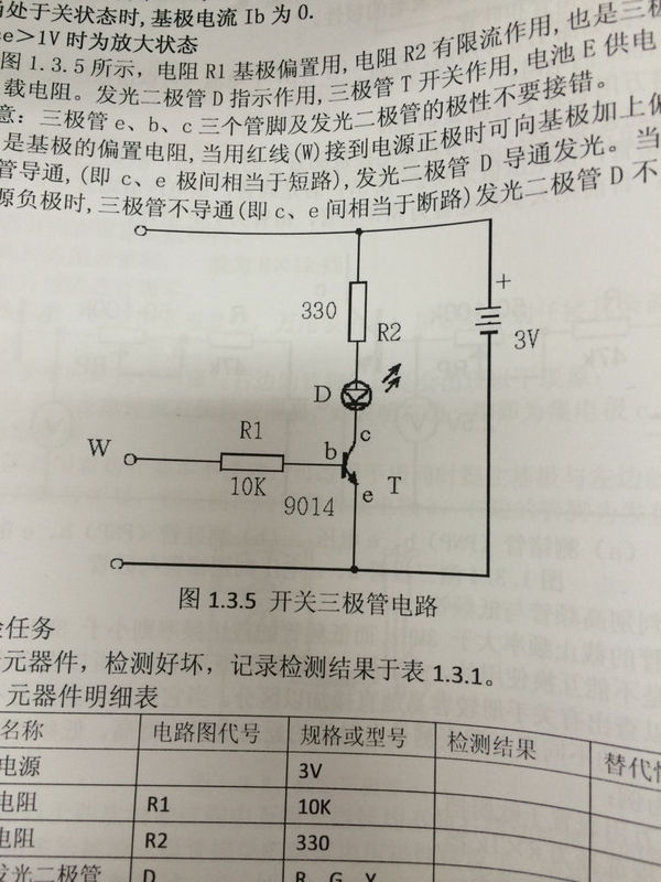 1,为什么将w端接电源正极使发光二极管亮,而