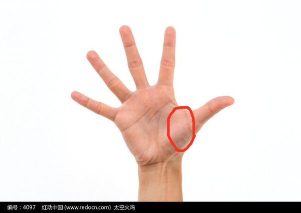 请问打篮球 投篮 的时候,手掌的这块区域(红圈