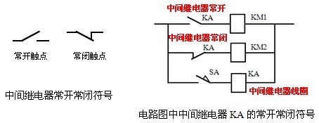 下图中中间继电器常开和常闭点是哪几个