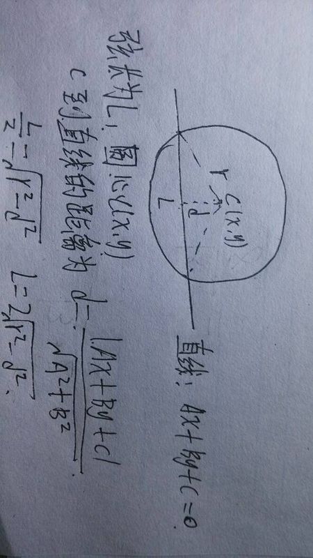 直线与圆相交求弦长的公式，求写在纸上照下来的。_360问答