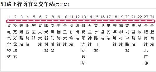 合肥市51路公交车能到马安山路合家福购物广