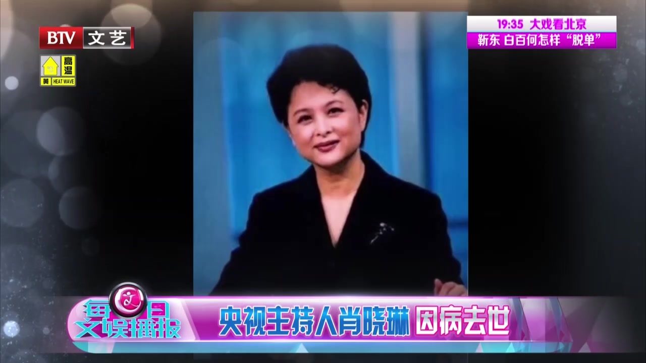 央视主持人肖晓琳患癌去世 曾参与创办《今日说法》