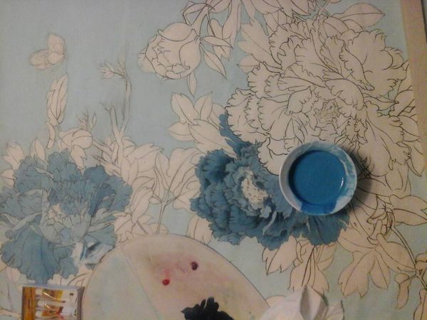 笔画中牡丹的白色花瓣颜色涂成蓝色了怎么办?