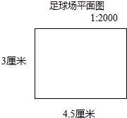 一个足球场的长是90米,宽是60米.用1:2000的比