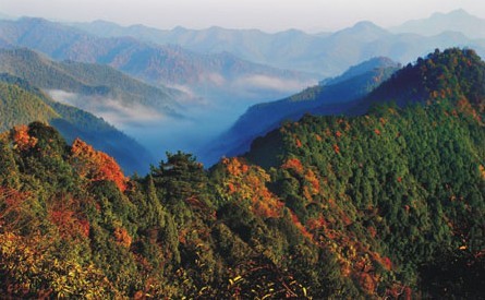 上海"母亲河—黄浦江源头浙江湖州市安吉县龙王山主峰1587.