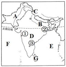 读南亚地图,如图,回答下列各题。南亚略图(1)南