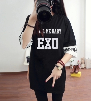 EXO同款应援服T恤打歌服学生装短袖衣服下身