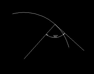 CAD如何画圆弧上已知一点的切线?求高手指点
