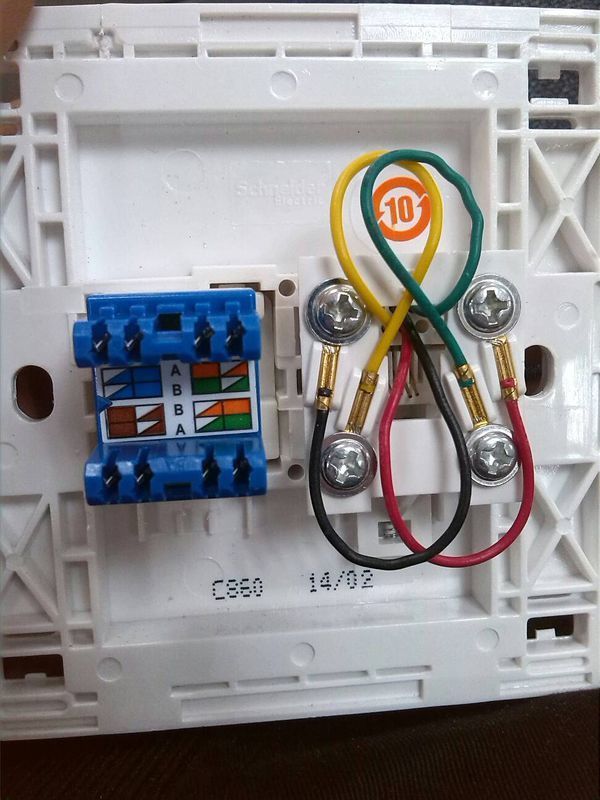 请问这个网络加电话面板怎么接线,只有一根8芯