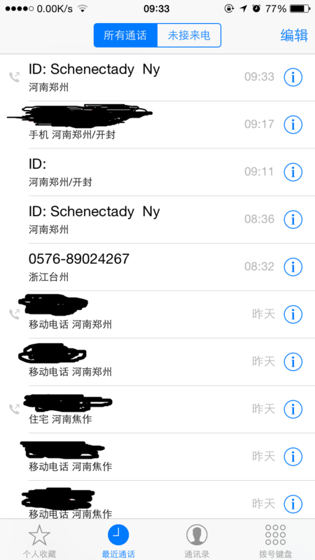 为什么国行iPhone6(已越狱)未接来电里陌生号码有的会显示号码 有的会显示ID:等,有木有人有同样情况的_360问答
