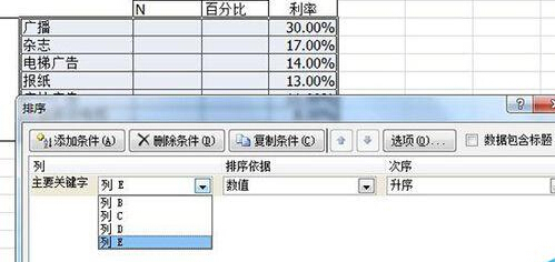 双标题excel表格怎么根据百分比排序?_360问