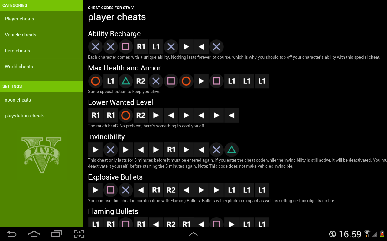 Cheat Codes for GTA V截图4