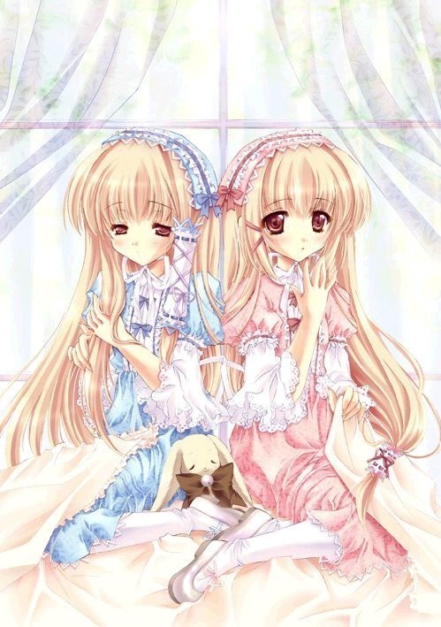 两个相对的动漫萌少女图片_360问答