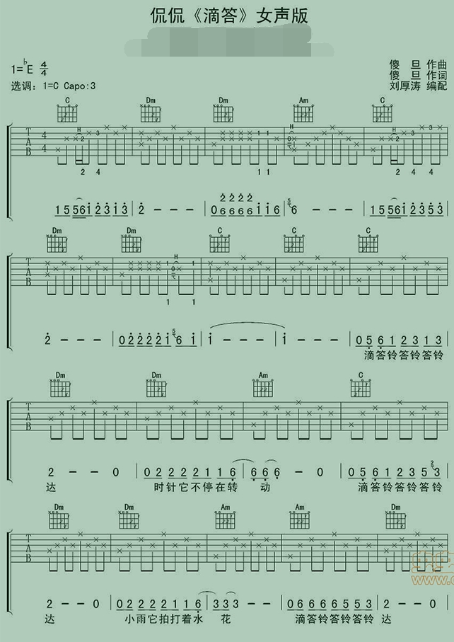 适合新手弹唱的经典歌曲吉他谱,简单又好听