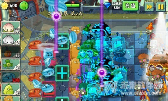 未来世界太阳风暴第2天怎么打 植物大战僵尸2