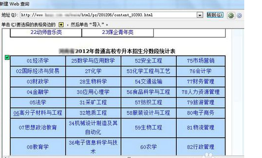 在Excel中导入网页中的表格无法显示网页为什