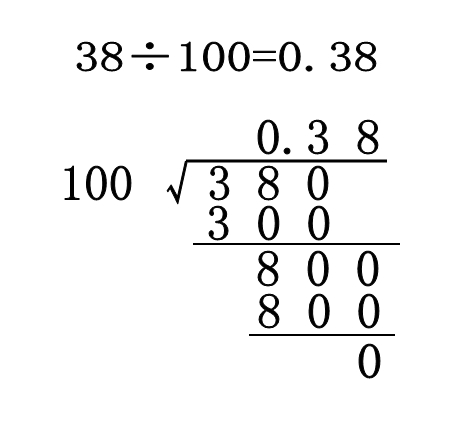 38除以100的算式怎么列_360问答