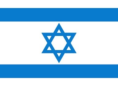 以色列国旗呈长方形,长与宽之比约为3:2.