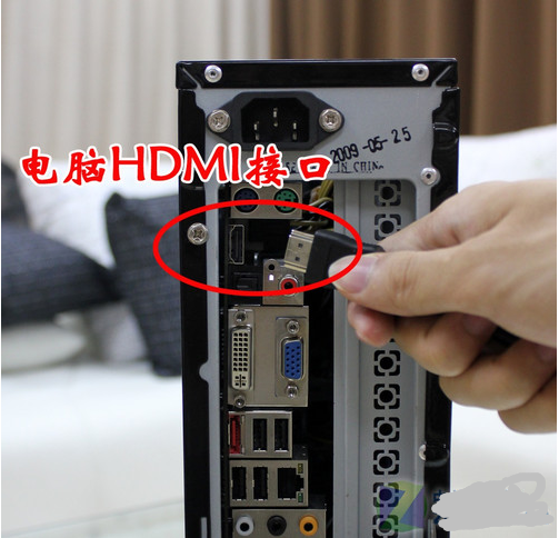 怎样用电脑 HDMI连接 电视 索尼40EX520 详解