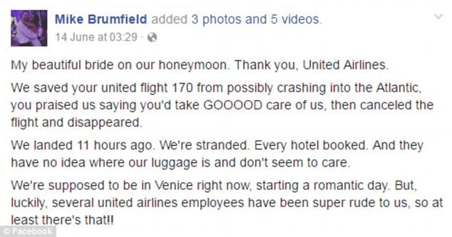 美联航事件后续 英国夫妻发现漏油拯救美联航 被留下睡机场地板