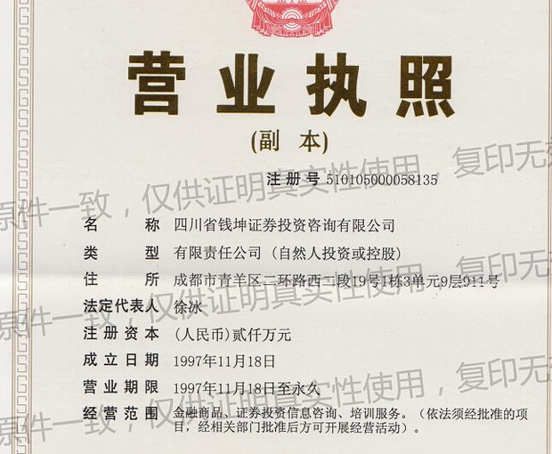 请问钱坤公司是哪年成立的?