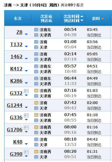 济南到天津火车时刻表_360问答