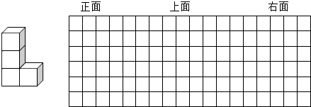 在格子图上分别画出从上面、正面和侧面所看到