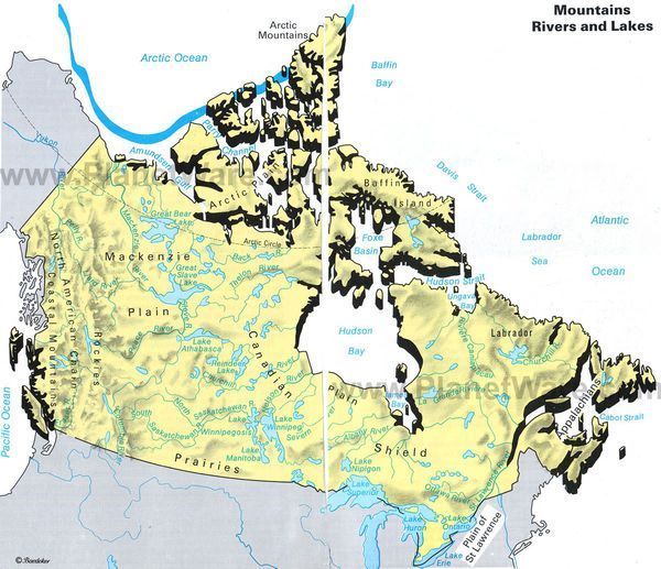 加拿大河流地形图_360问答