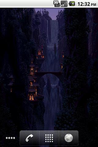 森林瀑布动态壁纸 8-Bit Waterfall Live Wallpaper截图2