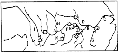 分布略图长江水系空白图初中地理长江水利枢纽和水电站读长江水系图