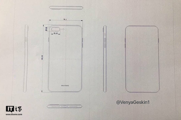 苹果iphone8/7s plus最终版设计图流出:已全面开始量产