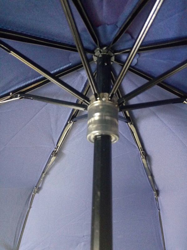 普通折叠伞,不是自动的,伞柄顶端没有能按的那