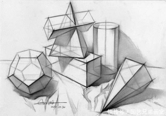 0基础美术入门教程,石膏几何体结构大全收藏了