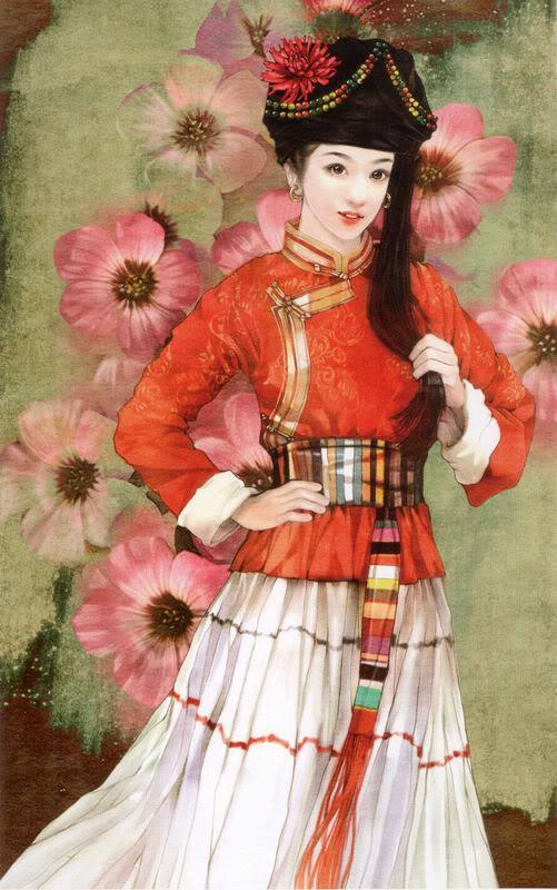 少数民族美女图之毛南族、仫佬族、普米族、羌族