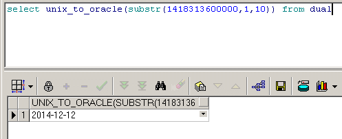 CLE的unix_to_oracle函数运行,说标识符无效,可