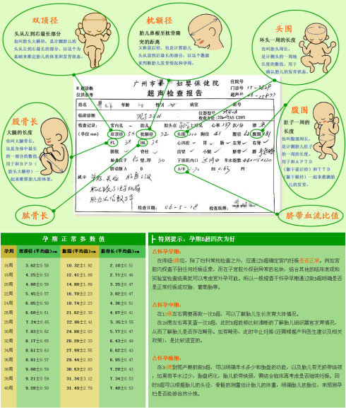 用它来观察胎儿发育的情况常用的指标