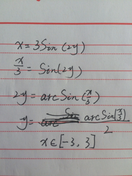 y=3sin(2x)的反函数怎么求_360问答