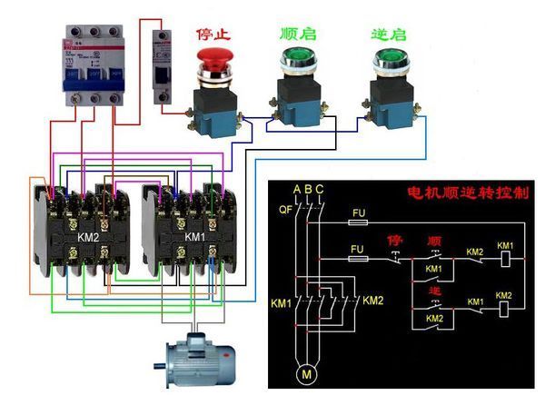 请问电动机正反转控制接线图是什么,如下 图所