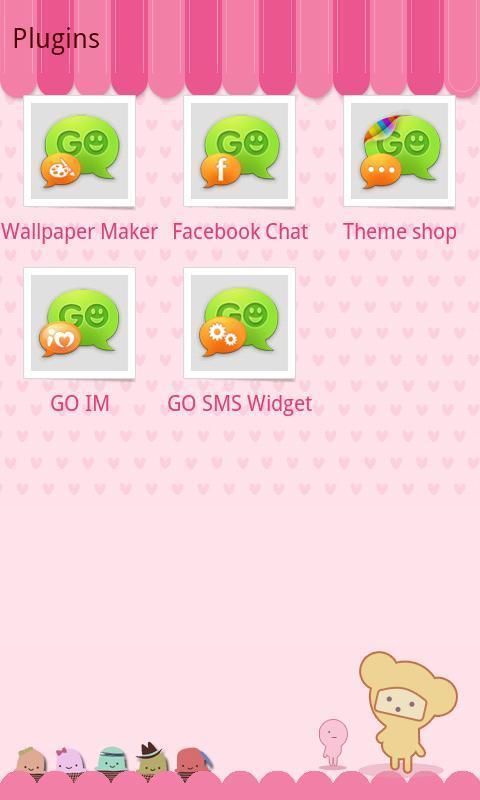 GO SMS Pro Pink Sweet theme截图2