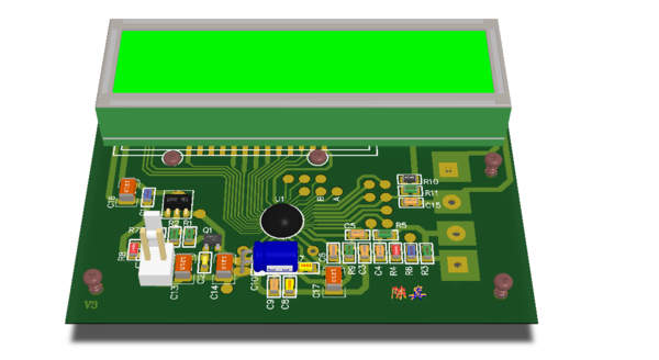 一个三位数字显示计时定时器设计电路PCB图